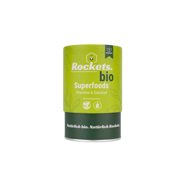 Bio Superfoods: Bio Gemüse Fruchtgummis mit Vitaminen  ohne Süßstoffe, vegan, DE-ÖKO-006