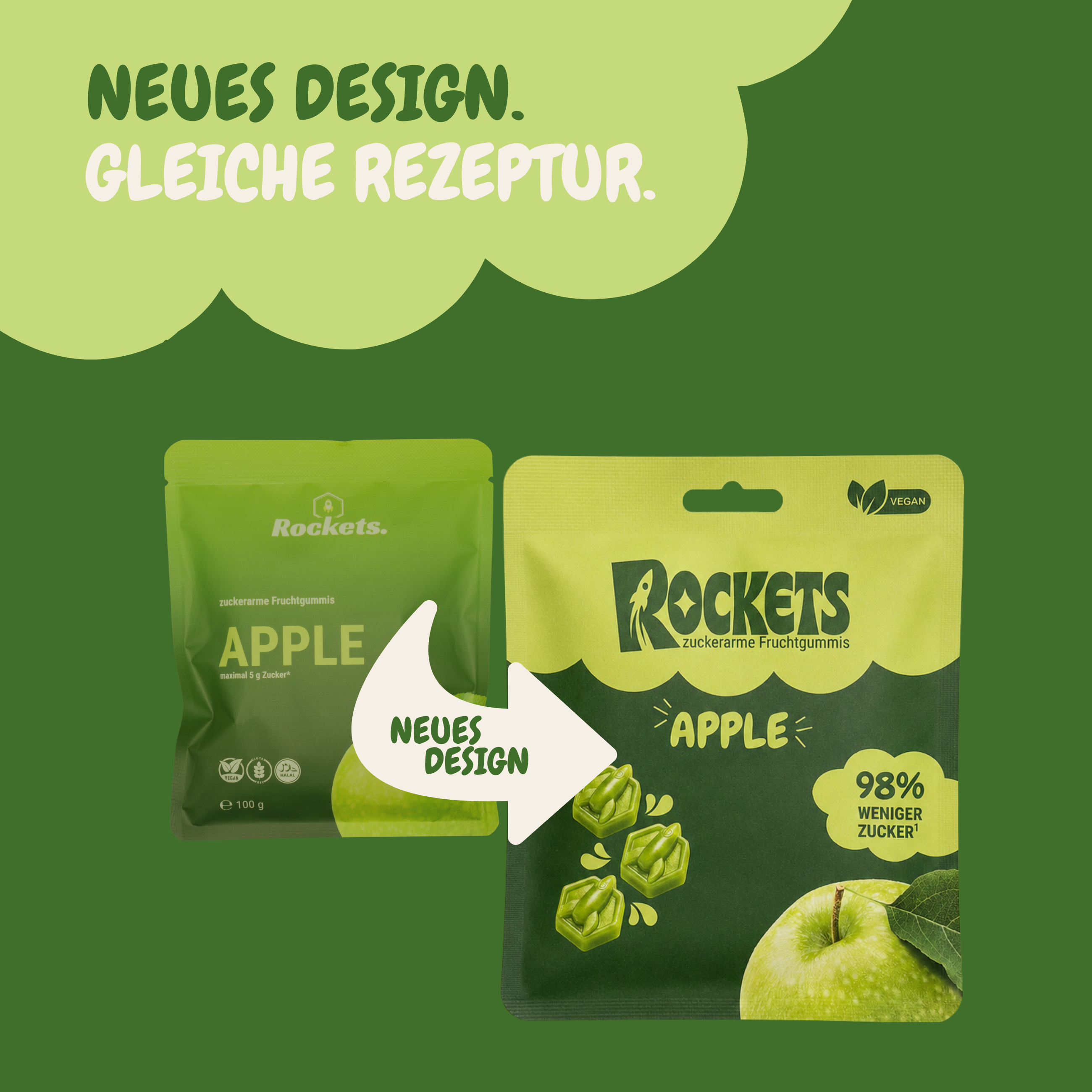Fresh Apple Gummies  – Fruchtgummis ohne Industriezucker & Süßstoffe, vegan, eigene Herstellung in Deutschland