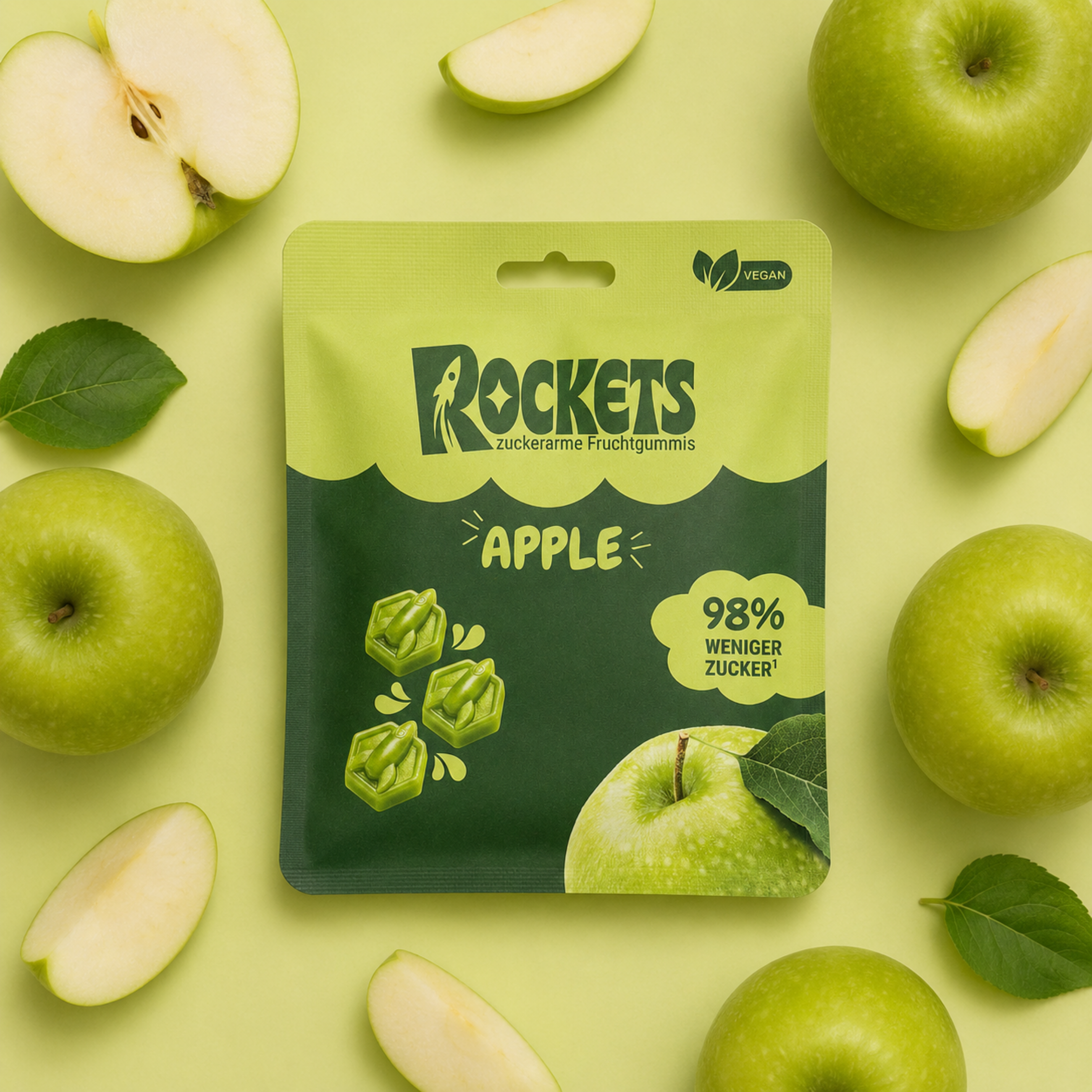 Fresh Apple Gummies  – Fruchtgummis ohne Industriezucker & Süßstoffe, vegan, eigene Herstellung in Deutschland