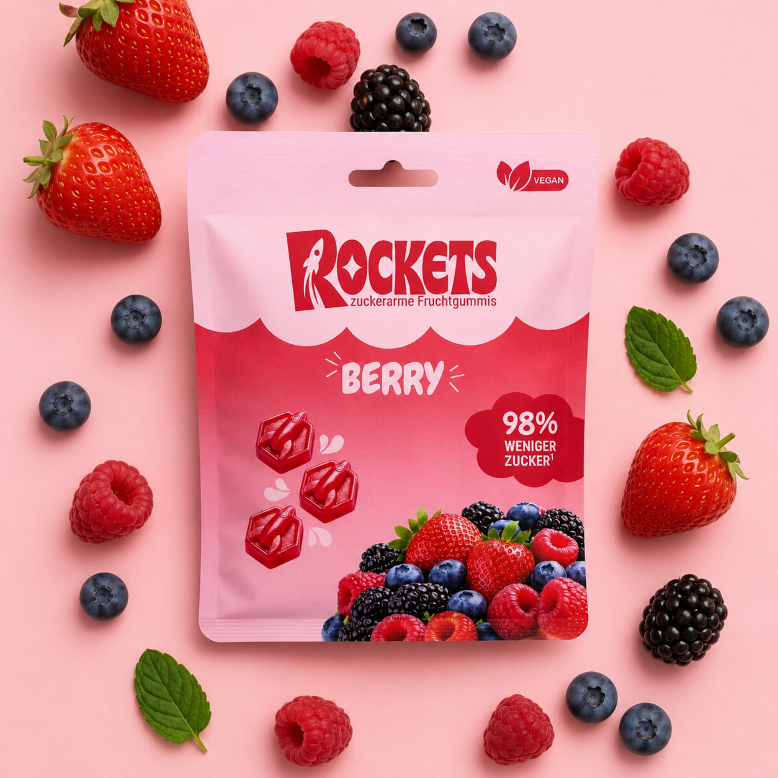 Tasty Berry Gummies – Fruchtgummis ohne Industriezucker & Süßstoffe, vegan, eigene Herstellung in Deutschland