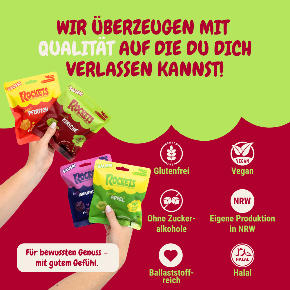 rockets saure kirsche fruchtgummis vegan ohne industriezucker