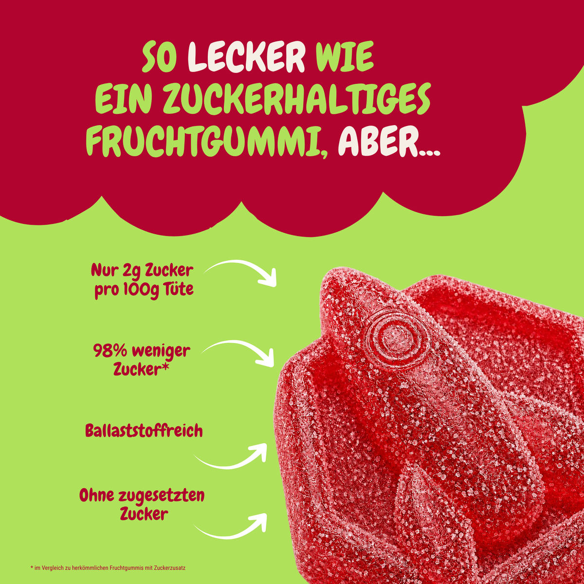 rockets saure kirsche fruchtgummis vegan ohne industriezucker
