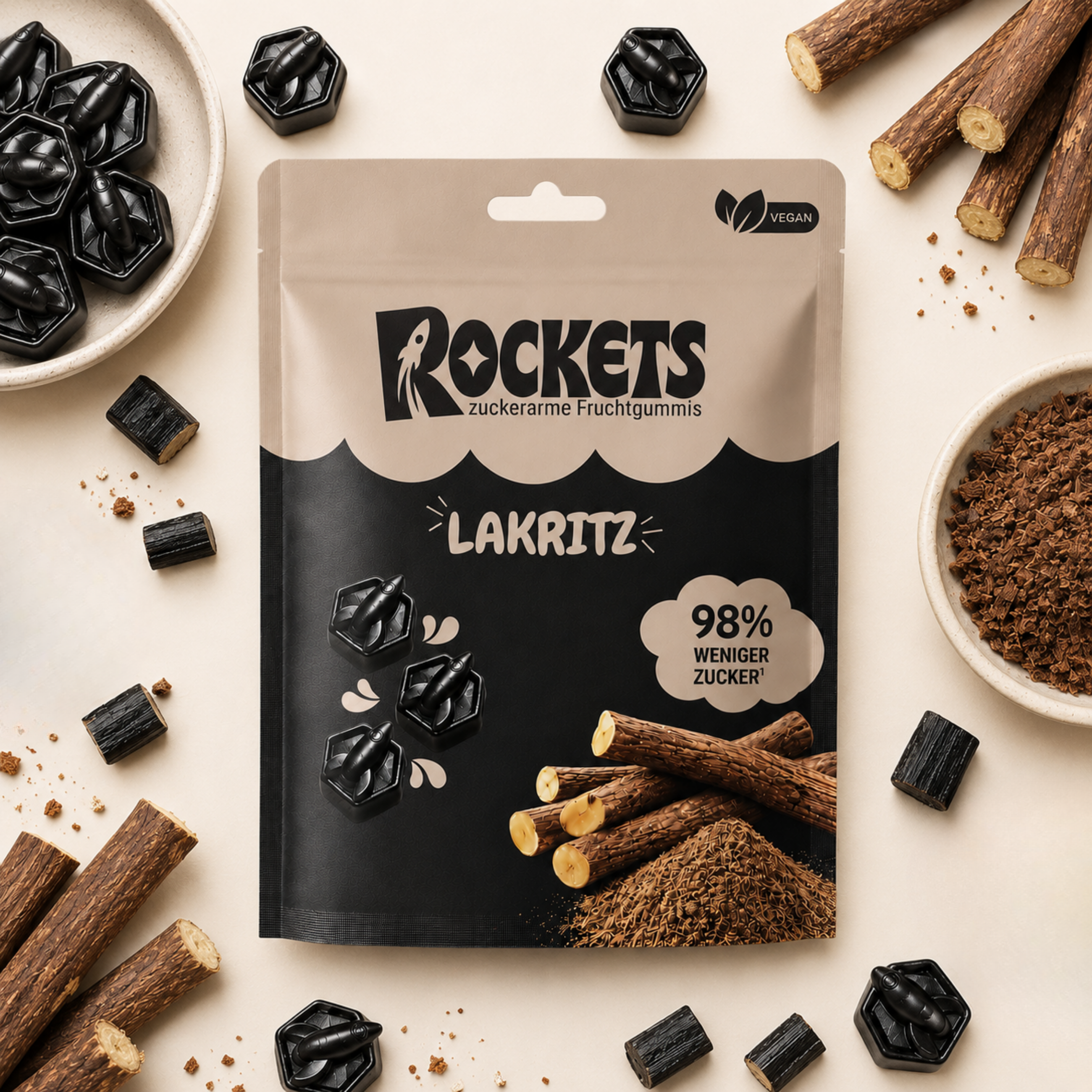 Salty Lakritz Gummies  – Lakritz ohne Industriezucker & Süßstoffe, vegan, eigene Herstellung in Deutschland