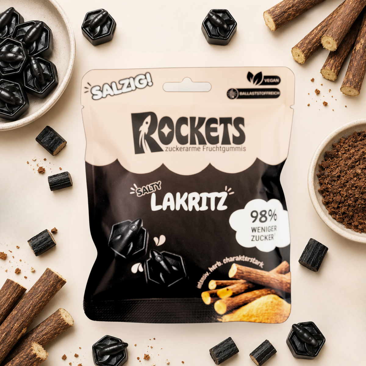 Salty Lakritz Gummies  – Lakritz ohne Industriezucker & Süßstoffe, vegan, eigene Herstellung in Deutschland