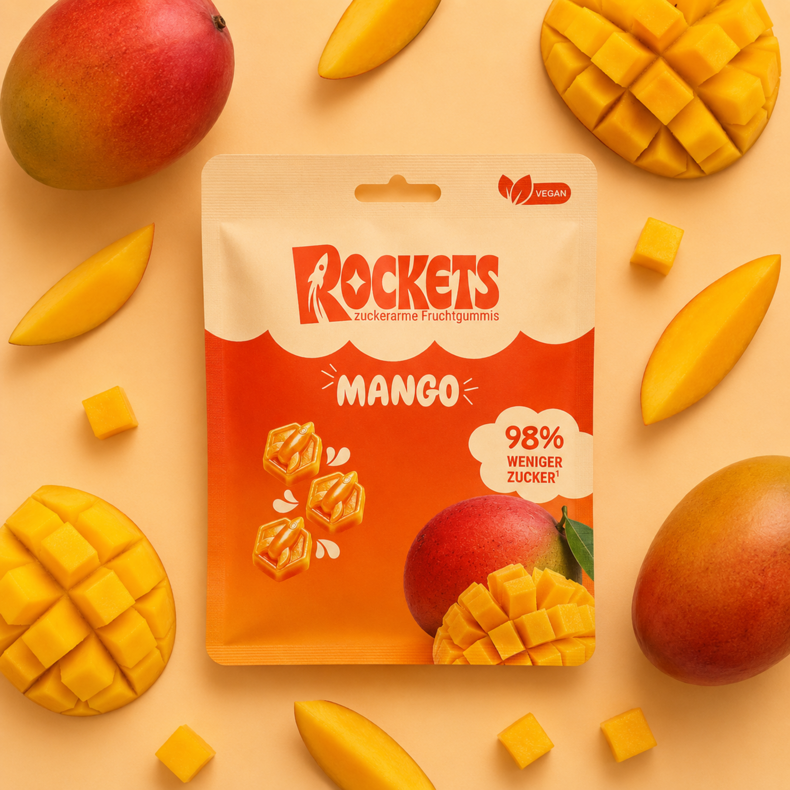 Juicy Mango Gummies – Fruchtgummis ohne Industriezucker & Süßstoffe, vegan, eigene Herstellung in Deutschland