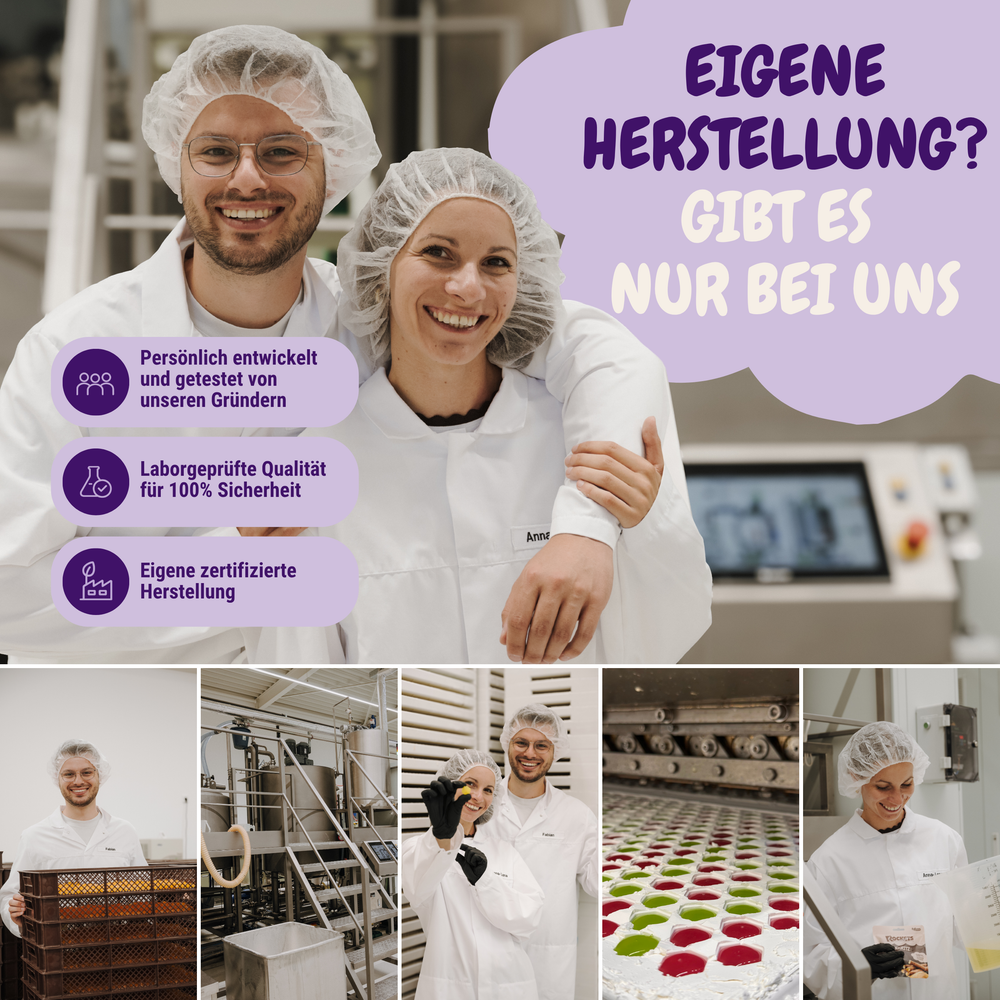low sugar Gummies – Fruchtgummis ohne Industriezucker & Süßstoffe, vegan, eigene Herstellung in Deutschland