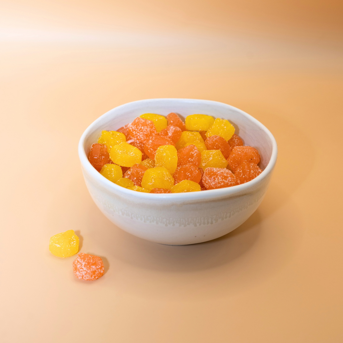Sauer Pfirsich Gummies  – Fruchtgummis ohne Industriezucker & Süßstoffe, vegan, eigene Herstellung in Deutschland