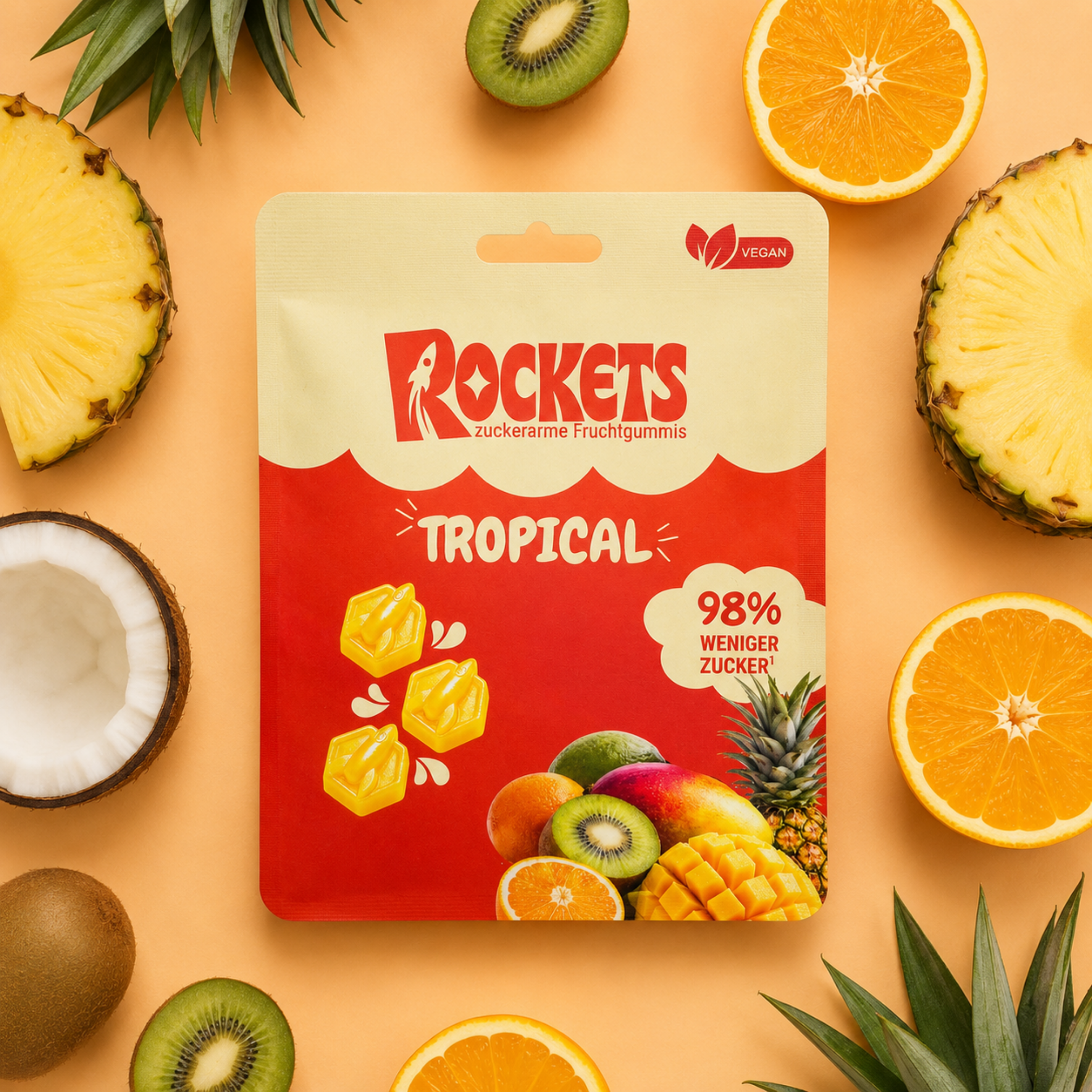 Sunny Tropical Gummies – Fruchtgummis ohne Industriezucker & Süßstoffe, vegan, eigene Herstellung in Deutschland